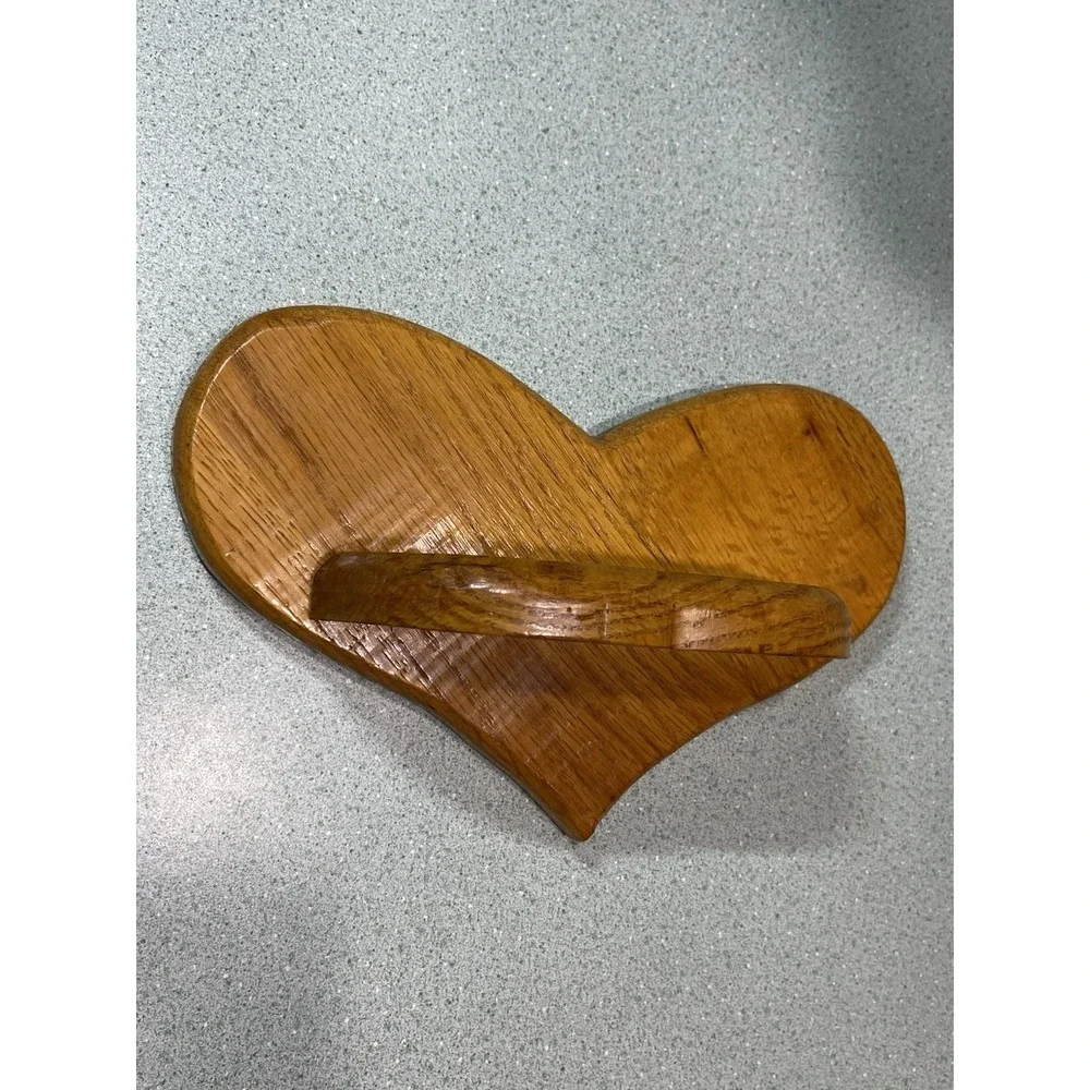 Small Wooden Heart Decorative Trinket Shelf Cottage Grandma Core 90s 9.5 Inch